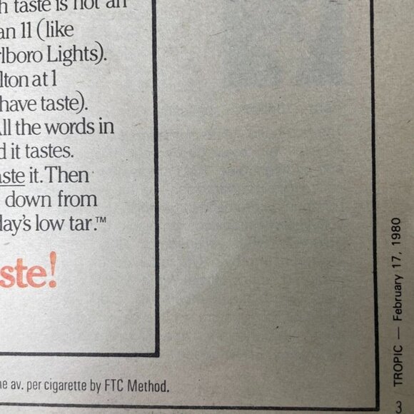 Vintage 1980 Triumph Cigarettes Ad Print Full Page Original Vintage u - Picture 5 of 6